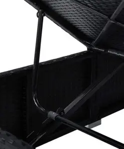 vidaXL 3 Piece Garden Sun Loungers with Tea Table Poly Rattan Black