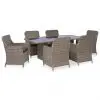 vidaXL 7 Piece Outdoor Dining Set Poly Rattan Brown