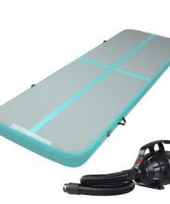Everfit GoFun 3X1M Inflatable Air Track Mat with Pump Tumbling Gymnastics Green