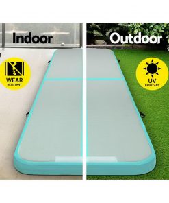 Everfit GoFun 3X1M Inflatable Air Track Mat with Pump Tumbling Gymnastics Green