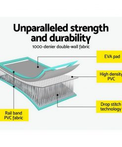 Everfit GoFun 3X1M Inflatable Air Track Mat with Pump Tumbling Gymnastics Green