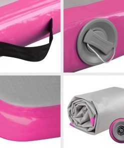 Everfit 3m x 1m Air Track Mat Gymnastic Tumbling Pink and Grey