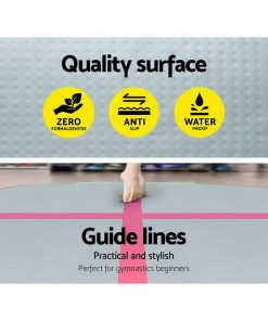 Everfit GoFun 3X1M Inflatable Air Track Mat with Pump Tumbling Gymnastics Pink
