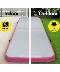 Everfit GoFun 3X1M Inflatable Air Track Mat with Pump Tumbling Gymnastics Pink
