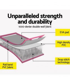 Everfit GoFun 3X1M Inflatable Air Track Mat with Pump Tumbling Gymnastics Pink