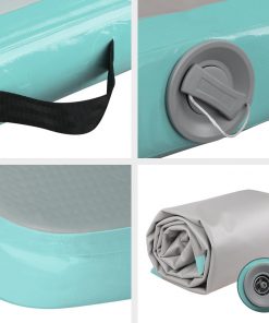 Everfit 3m x 1m Air Track Mat Gymnastic Tumbling Mint Green and Grey