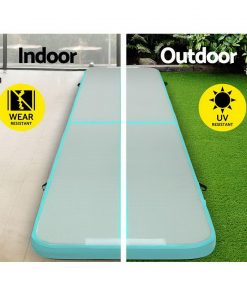 Everfit GoFun 5X1M Inflatable Air Track Mat Tumbling Floor Home Gymnastics Green
