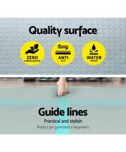Everfit GoFun 5X1M Inflatable Air Track Mat Tumbling Floor Home Gymnastics Green