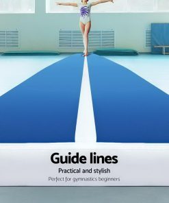 5m x 1m Inflatable Air Track Mat 20cm Thick Gymnastic Tumbling Blue And White