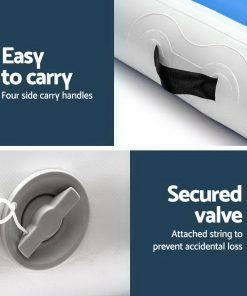 5m x 1m Inflatable Air Track Mat 20cm Thick Gymnastic Tumbling Blue And White