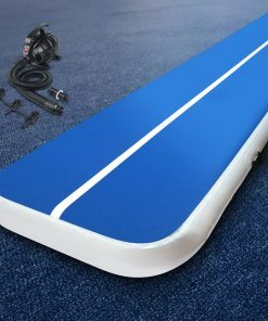 Everfit 5X1M Inflatable Air Track Mat 20CM Thick with Pump Tumbling Gymnastics Blue