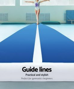 6m x 1m Inflatable Air Track Mat 20cm Thick Gymnastic Tumbling Blue And White