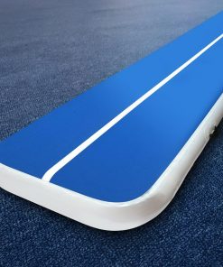 6m x 1m Inflatable Air Track Mat 20cm Thick Gymnastic Tumbling Blue And White