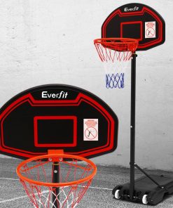 Everfit 2.1M Adjustable Portable Basketball Stand Hoop System Rim Black