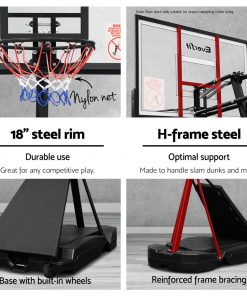Everfit Pro Portable Basketball Stand System Ring Hoop Net Height Adjustable 3.05M
