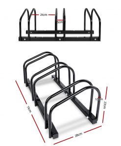 Portable Bike 3 Parking Rack Bicycle Instant Storage Stand - Black