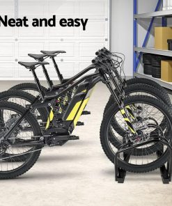 Portable Bike 3 Parking Rack Bicycle Instant Storage Stand - Black