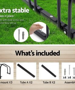 Portable Bike 3 Parking Rack Bicycle Instant Storage Stand - Black
