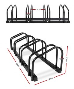 Portable Bike 4 Parking Rack Bicycle Instant Storage Stand - Black