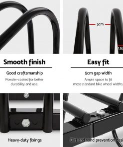Portable Bike 4 Parking Rack Bicycle Instant Storage Stand - Black