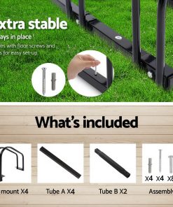Portable Bike 4 Parking Rack Bicycle Instant Storage Stand - Black