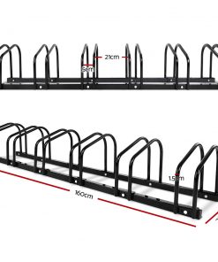 Portable Bike 6 Parking Rack Bicycle Instant Storage Stand - Black