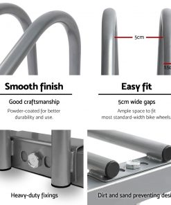 1 – 6 Bike Floor Parking Rack Instant Storage Stand Bicycle Cycling Portable Racks Silver