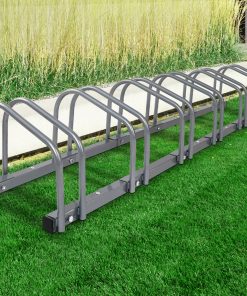 1 – 6 Bike Floor Parking Rack Instant Storage Stand Bicycle Cycling Portable Racks Silver