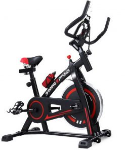 Spin Exercise Bike Flywheel Fitness Commercial Home Workout Gym Machine Bonus Phone Holder Black