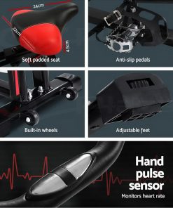 Spin Exercise Bike Flywheel Fitness Commercial Home Workout Gym Machine Bonus Phone Holder Black