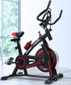 Spin Exercise Bike Flywheel Fitness Commercial Home Workout Gym Machine Bonus Phone Holder Black