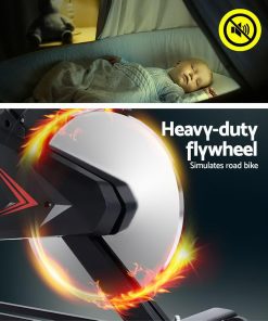 Spin Exercise Bike Flywheel Fitness Commercial Home Workout Gym Phone Holder Black