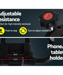 Spin Exercise Bike Flywheel Fitness Commercial Home Workout Gym Phone Holder Black