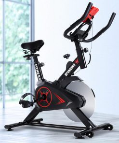 Spin Exercise Bike Flywheel Fitness Commercial Home Workout Gym Phone Holder Black