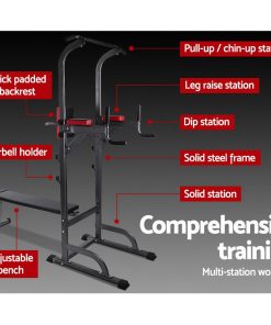 Everfit Power Tower 9-IN-1 Multi-Function Station Fitness Gym Equipment