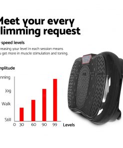 Everfit Vibration Machine Plate Platform Body Shaper Home Gym Fitness Black