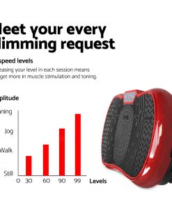 Everfit Vibration Machine Plate Platform Body Shaper Home Gym Fitness Maroon