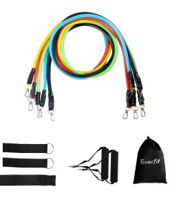 11 PCS Resistance Bands Set Yoga Pilates Abs Exercise Fitness Tube Workout Band