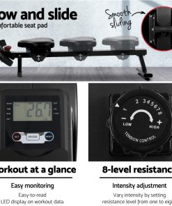 Everfit Magnetic Rowing Exercise Machine Rower Resistance Cardio Fitness Gym