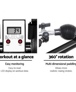 Everfit Rowing Exercise Machine Rower Hydraulic Resistance Fitness Gym Cardio