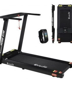 Everfit Electric Treadmill Home Gym Exercise Running Machine Fitness Equipment Compact Fully Foldable 420mm Belt Black