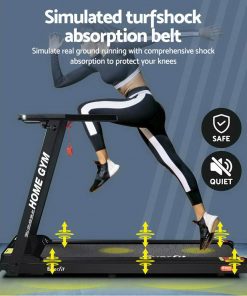 Everfit Electric Treadmill Home Gym Exercise Running Machine Fitness Equipment Compact Fully Foldable 420mm Belt Black