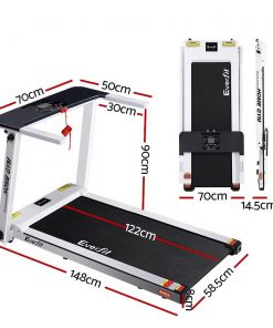 Everfit Electric Treadmill Home Gym Exercise Running Machine Fitness Equipment Compact Fully Foldable 420mm Belt White