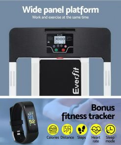 Everfit Electric Treadmill Home Gym Exercise Running Machine Fitness Equipment Compact Fully Foldable 420mm Belt White