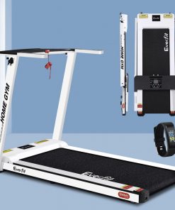 Everfit Electric Treadmill Home Gym Exercise Running Machine Fitness Equipment Compact Fully Foldable 420mm Belt White