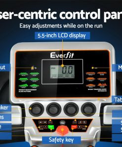 Everfit Electric Treadmill 45cm Incline Running Home Gym Fitness Machine Black