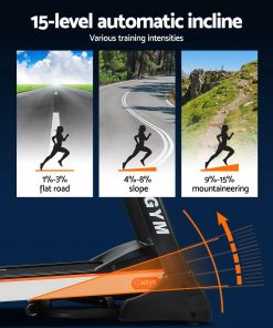 Everfit Electric Treadmill 45cm Incline Running Home Gym Fitness Machine Black