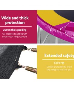 Everfit 10FT Trampoline Round Trampolines With Basketball Hoop Kids Present Gift Enclosure Safety Net Pad Outdoor Multi-coloured