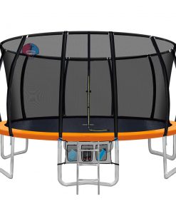 Everfit 16FT Trampoline Round Trampolines With Basketball Hoop Kids Present Gift Enclosure Safety Net Pad Outdoor Multi-coloured