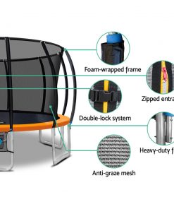 Everfit 16FT Trampoline Round Trampolines With Basketball Hoop Kids Present Gift Enclosure Safety Net Pad Outdoor Multi-coloured